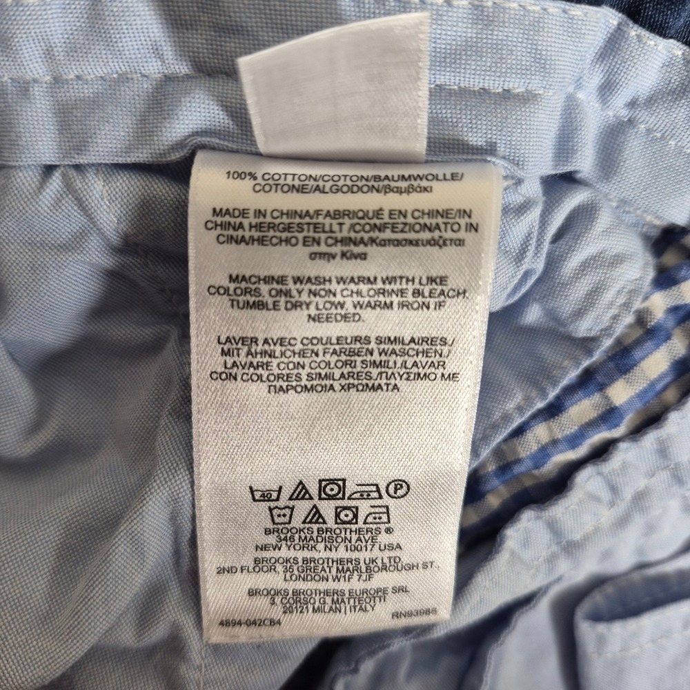 Brooks Brothers Seersucker Shorts Mens 36 Blue Gingham Check Cotton Preppy - Picture 4 of 8